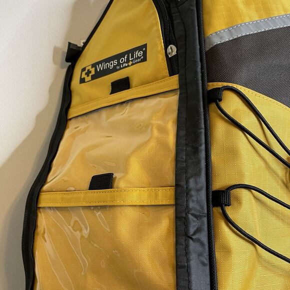 Life Gear Wings of Life Yellow Backpack Empty Survival Kit Hiking Camping - Picture 7 of 10
